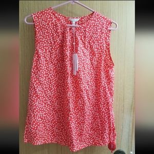 Rebecca Taylor Malia Floral Women's Blouse Sz 6 Cherry Silk Sleeveless Top $275.